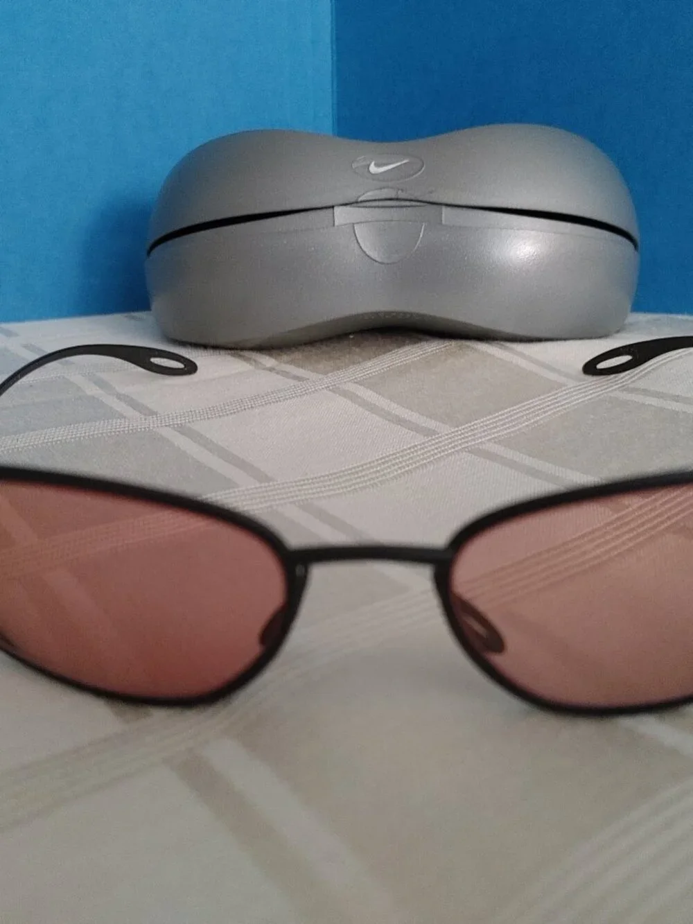 Vintage NIKE Oval Lenses & Black Metal Frames with NIKE Case